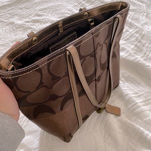 Authentic coach mini monogram tote bag